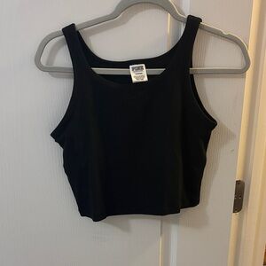 VS Pink Black Cropped Tank Top